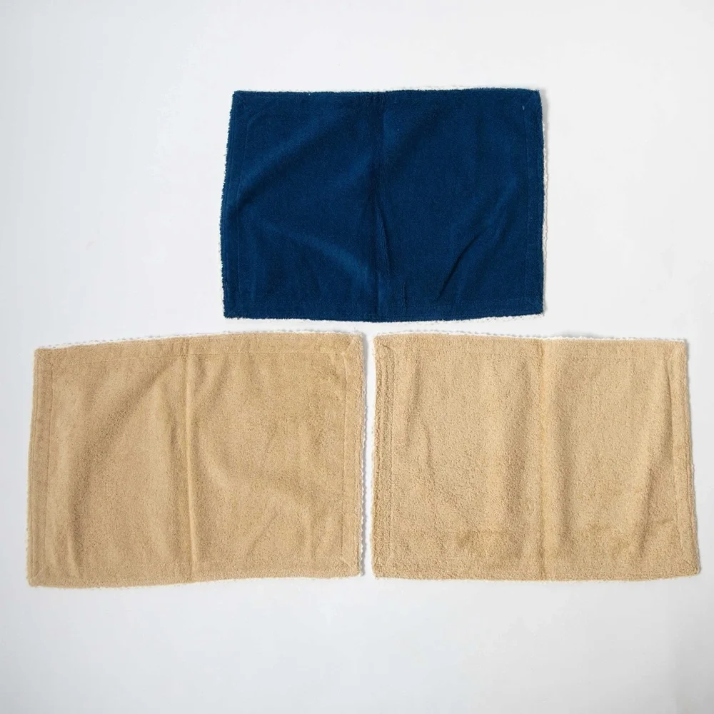 Vintage Terry Cloth & Lace Hand Towels/Placemats Set of 3